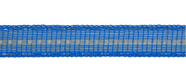 Blauw reflecterend afrasteringslint RANGER TLDmax T20 – 200 meter lang en 20 mm breed, met geïntegreerde reflecterende strips voor betere zichtbaarheid en veiligheid, geschikt voor professioneel gebruik en krachtige schrikdraadapparaten.