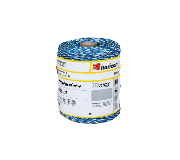 hotshock® W9-R afrasteringsdraad blauw-wit – sterk schrikdraad met hoge geleiding en zichtbaarheid, geschikt voor schapen, geiten, pluimvee en wildafweer